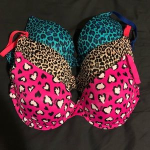 ✨ 3 PINK Cheetah Print Bras